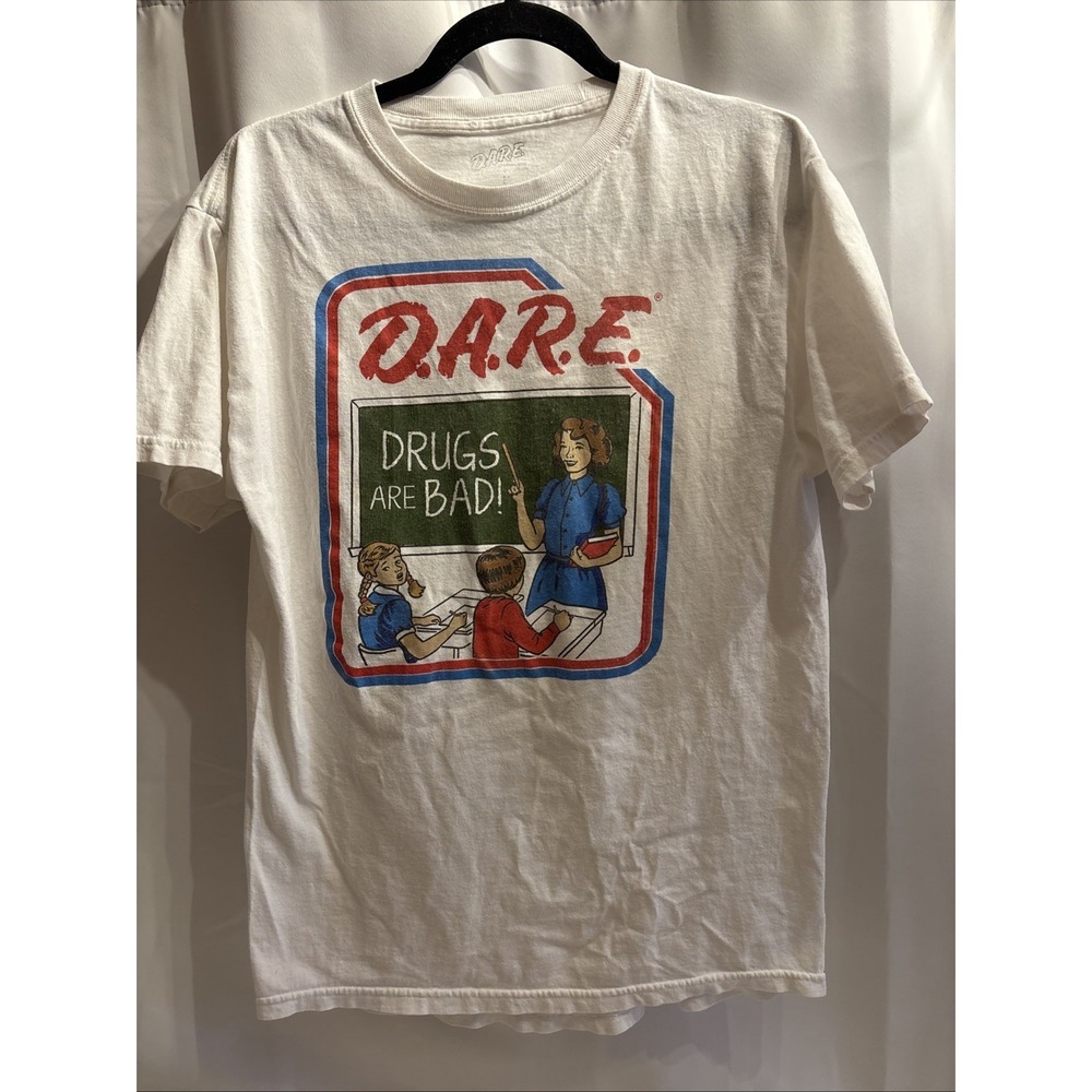 D.A.R.E. To Keep Kids Off Drugs Graphic Tee Size M White Cotton
